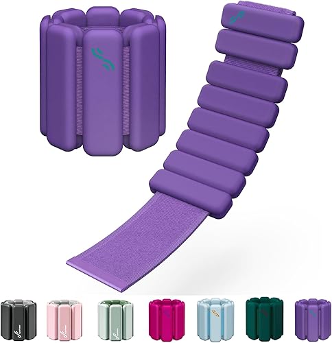 Miniatura 20 de Sportneer Wrist & Ankle Weights for Women Men - 1 Pair (1 lb/2 lb Each) | Adjustable Weighted Bracelet Silicone Bangles for Yoga, Dance, Pilates,