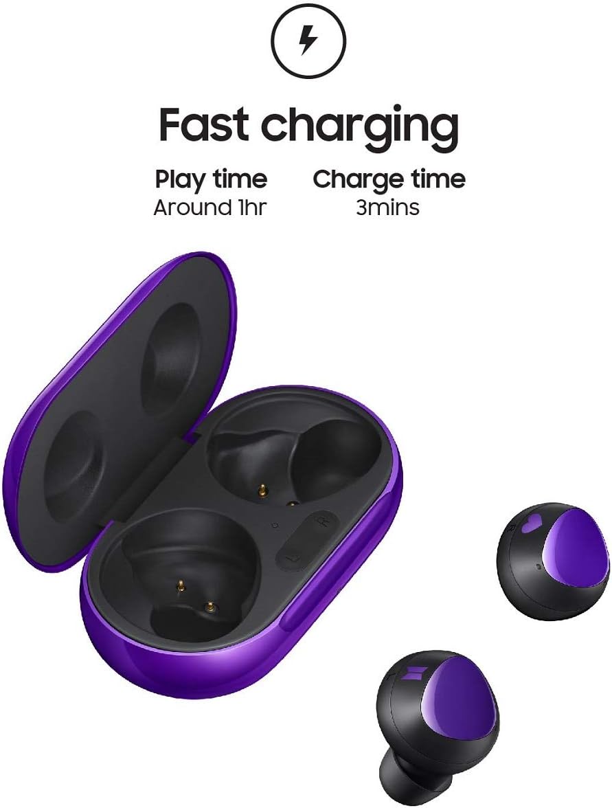 SAMSUNG Galaxy Buds+ Plus, True Wireless Earbuds w/Improved Battery and Call Quality (Wireless Charging Case Included), Purple with Fast Charge Wireless Charging Pad
