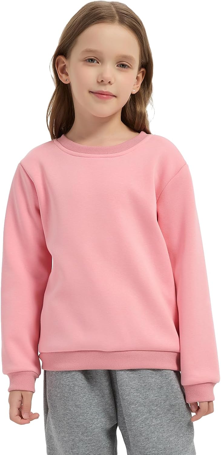 2 Pack Kids Fleece Sweatshirts Crewneck Long Sleeve Pullover Sweatshirts Boys Girls Tops for Toddlers(Age 2-14) - Image 2