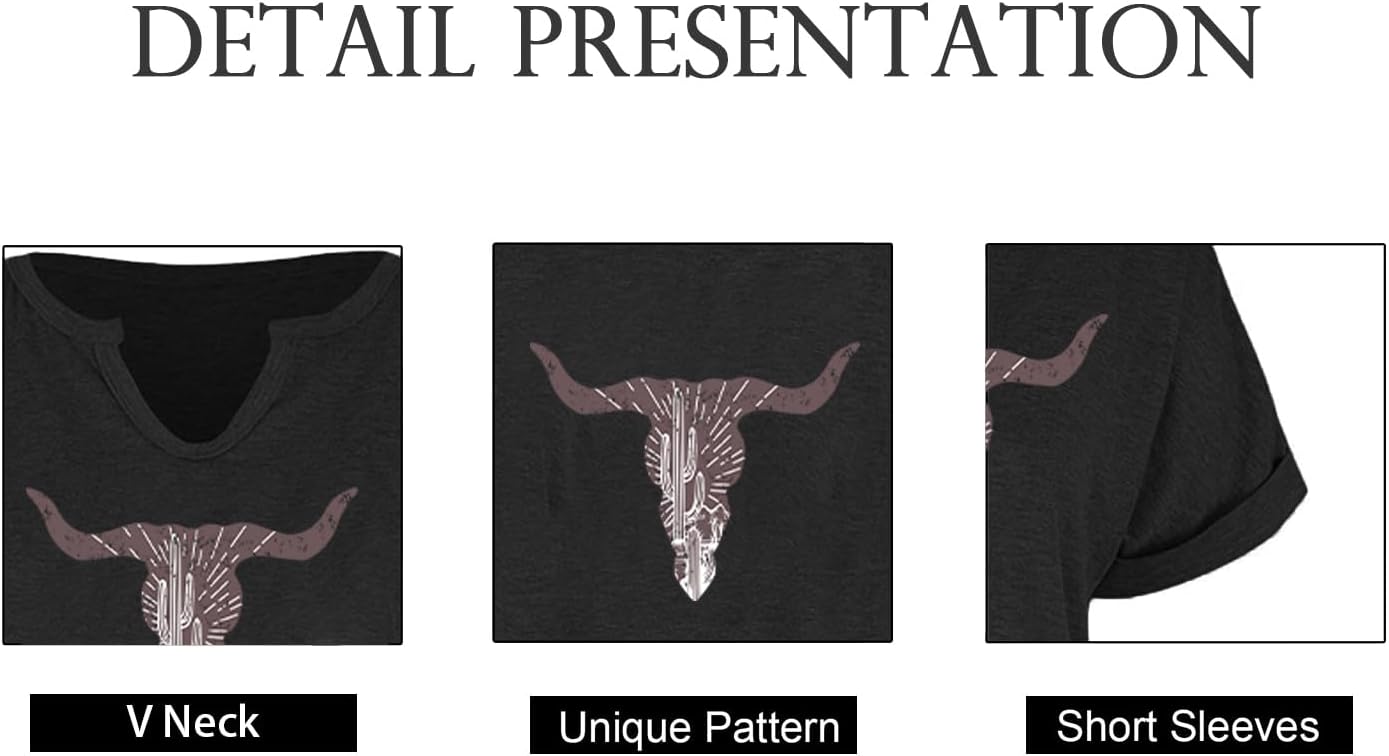 Cowgirl Outfits for Women V Neck Rodeo Western Shirts Cowboy Graphic Tees Country Music Nashville Tops - Image 4