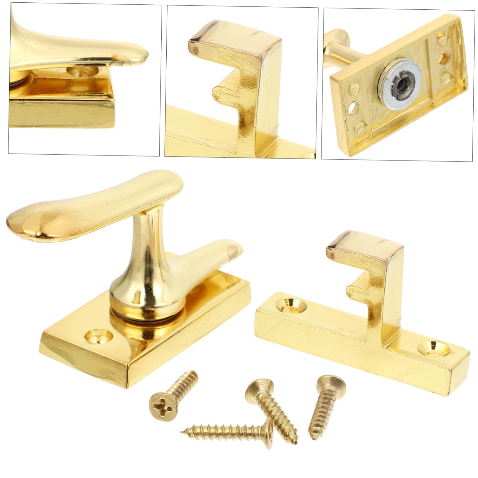 OSALADI 3piezas Cerradura De Seguridad De Metal Para Puertas y Ventanas Pestillo Para Puertas De Madera Fácil Instalación Brillante Protección Antirrobo Para Hogar y Hotel