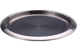 Service Ideas Tapered Round Serving Tray with Built-in Rubber Inserts