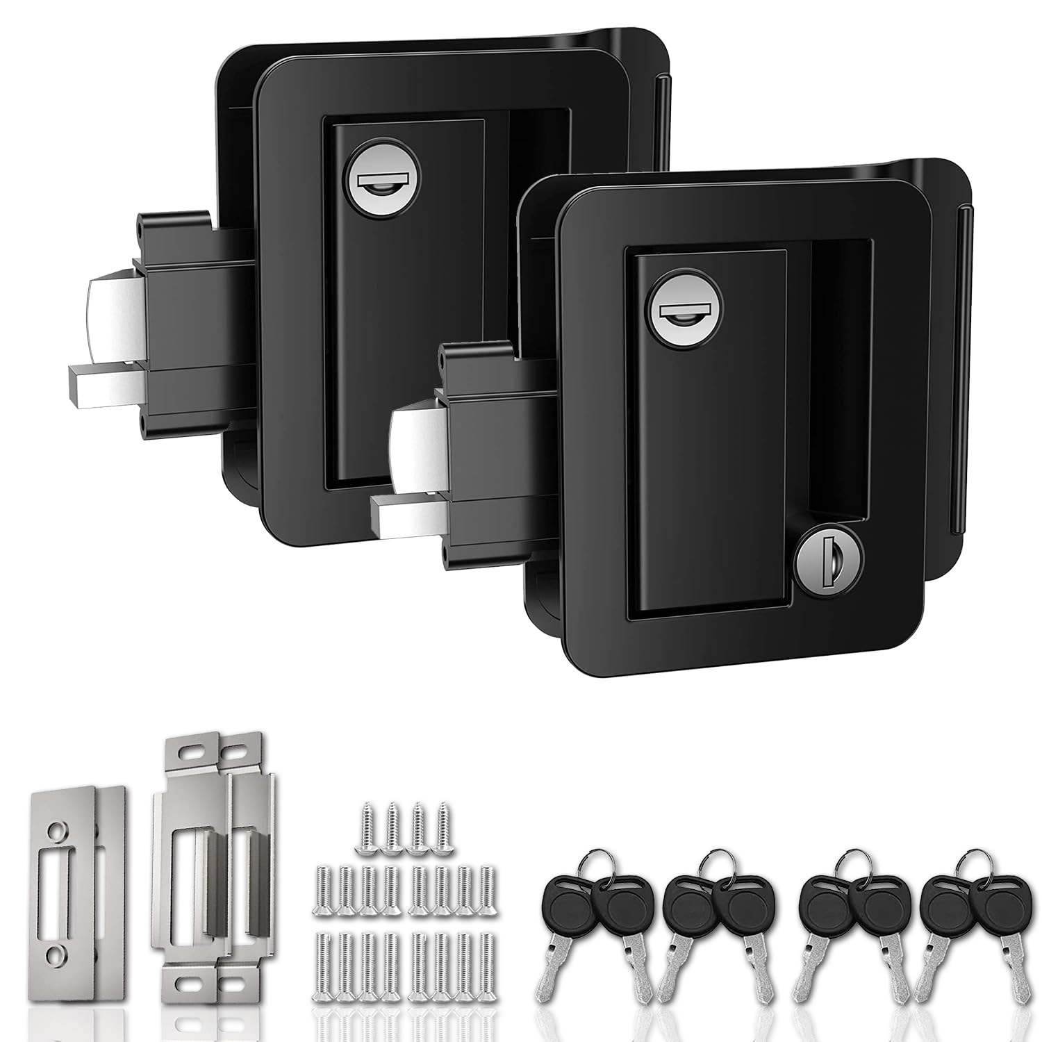 SEWOART RV Door Holder And Latch Kit - Metal Trailer Door Hook For RV, Camper, Cargo Trailer (1 Set)
