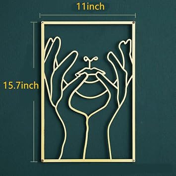 3Pack Modern Minimalist Wall Art Decor, Gold Metal Wall Art Abstract Female Single Line Art Hanging, Wall Sculpture Decor Accents for Bedroom and Living Room - 15.7X11