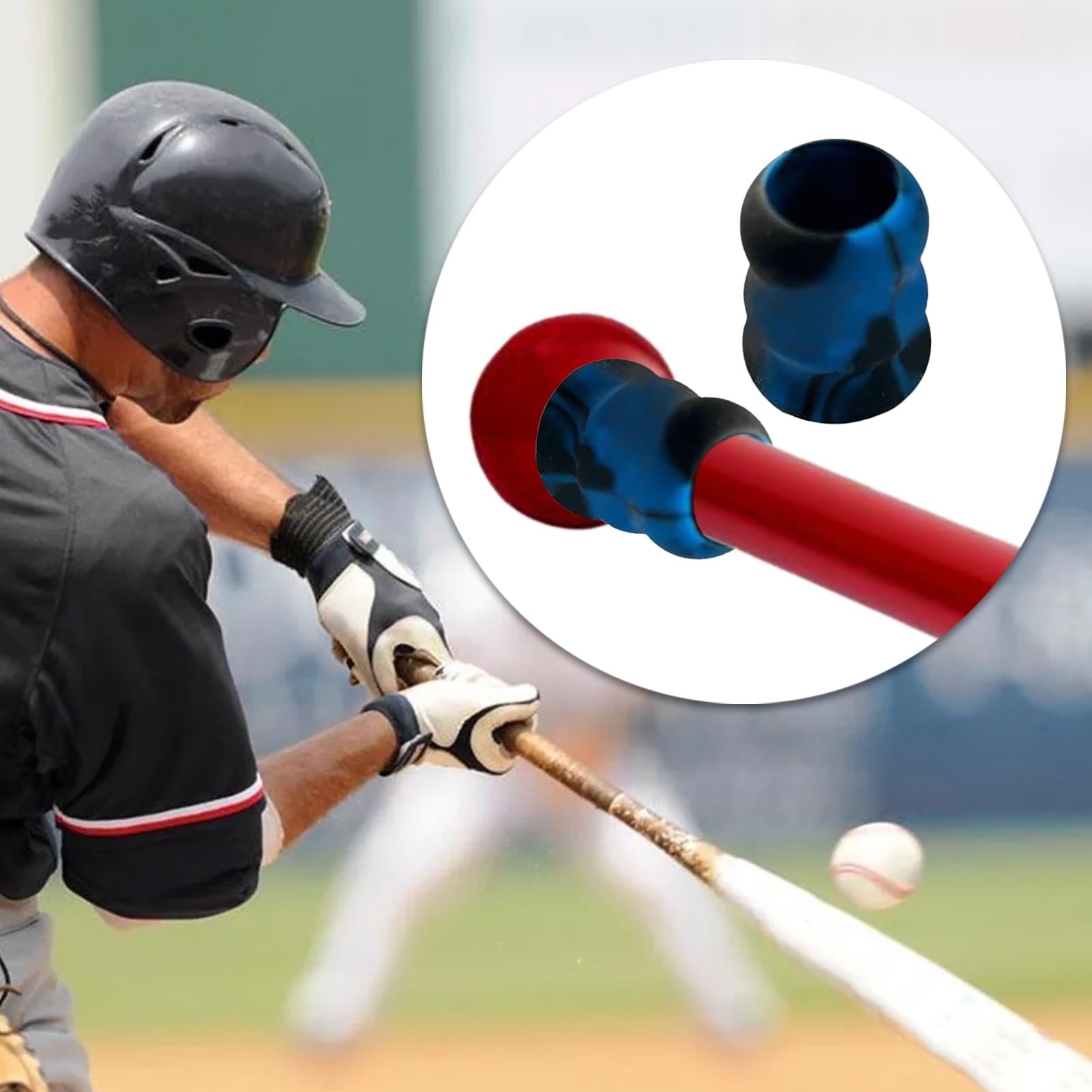 Envoltura de empuñadura de béisbol, empuñaduras de murciélagos en bateo - mango no deslizante de silicona 2x, reemplazo de mango deportivo de cubierta protectora básica, battut