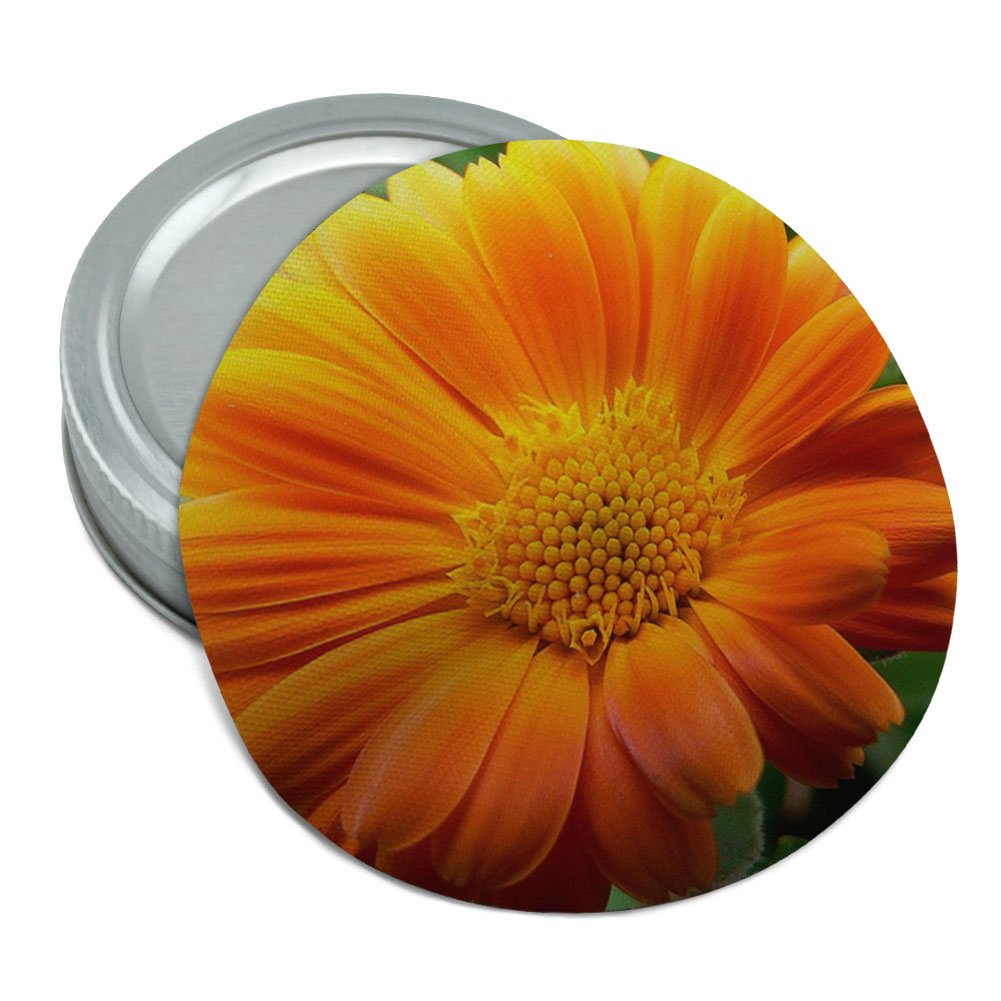 Orange Gerbera Daisy Round Rubber Non-Slip Jar Gripper Lid Opener