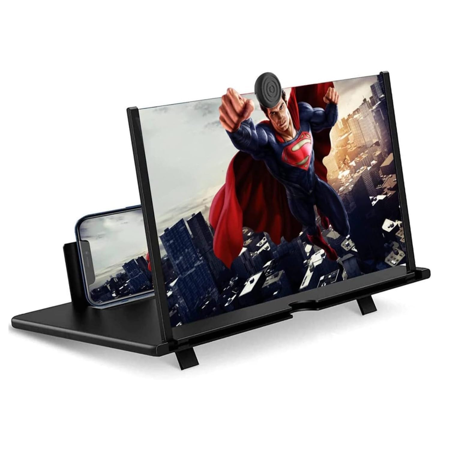 Pantalla de lupa para teléfono de 18 pulgadas, amplificador de teléfono HD con soporte plegable, portátil, para videojuegos, películas 3D, proyector de teléfono, visor universal para