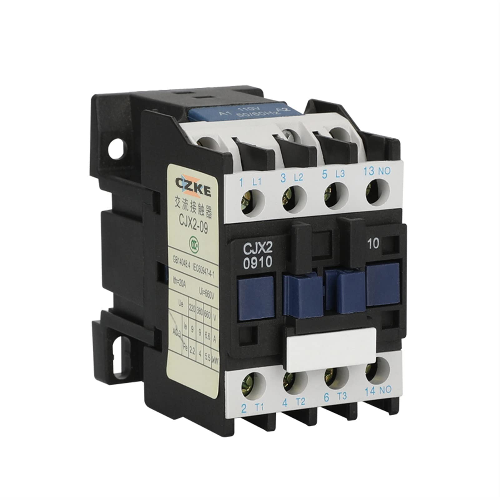 Contacteur triphasé CJX2-0910 9A relais de commande industriel 24V AC 3P 1NO