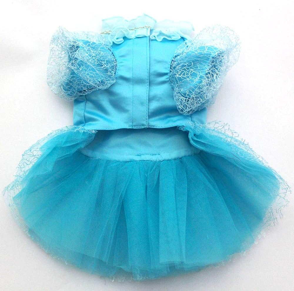 Pet Dog Wedding Dress Big Bow Lace Tutu Cats Puppy Princess Dresses Skirt Party Apparel 5 Sizes 4 Colours (Color : Pink Size : X-Large) (White Medium)