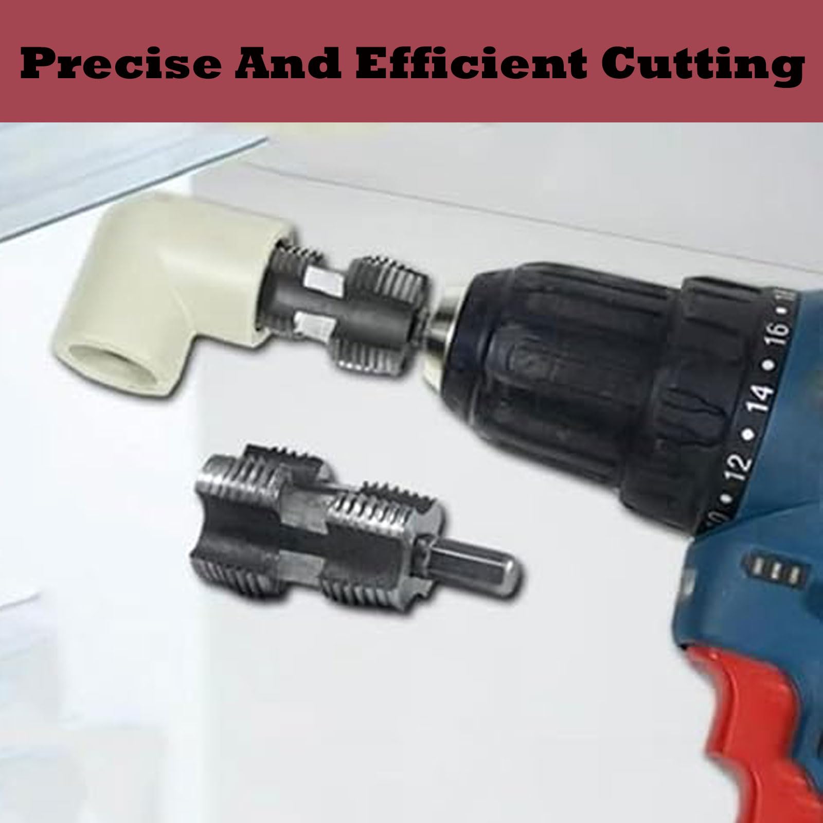 Kit Filettatura Tubi PVC Per Trapano - Filiere Multiple, Facile Da Usare, Per Idraulica Fai Da Te - Foto 8