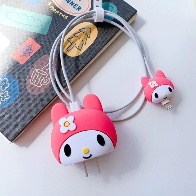 Image of Protective Charger Case for iPhone 18W 20W iPhone 16 15 14 13 12 11 Pro Max Charging Cable Charger Protective Cover Data Cable Protective Sleeve-Sanrio Kitty Multicolor