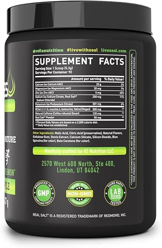 Miniatura 2 de Bebida de recuperación de electrolitos en polvo + energía (90 porciones  manzana verde) con sal real + BCAA suplemento de electrolitos sin azúcar