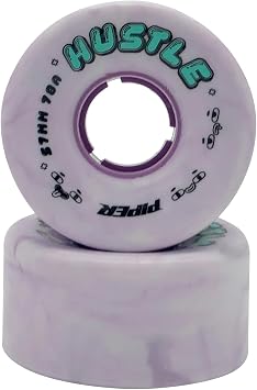 Piper Hustle Roller Skate Wheels Indoor/Outdoor 78A Quad Skate Wheels Versatile All-Surface Urethane Wheels for Recreation, Rink & Street Set of 8 57mm Purple