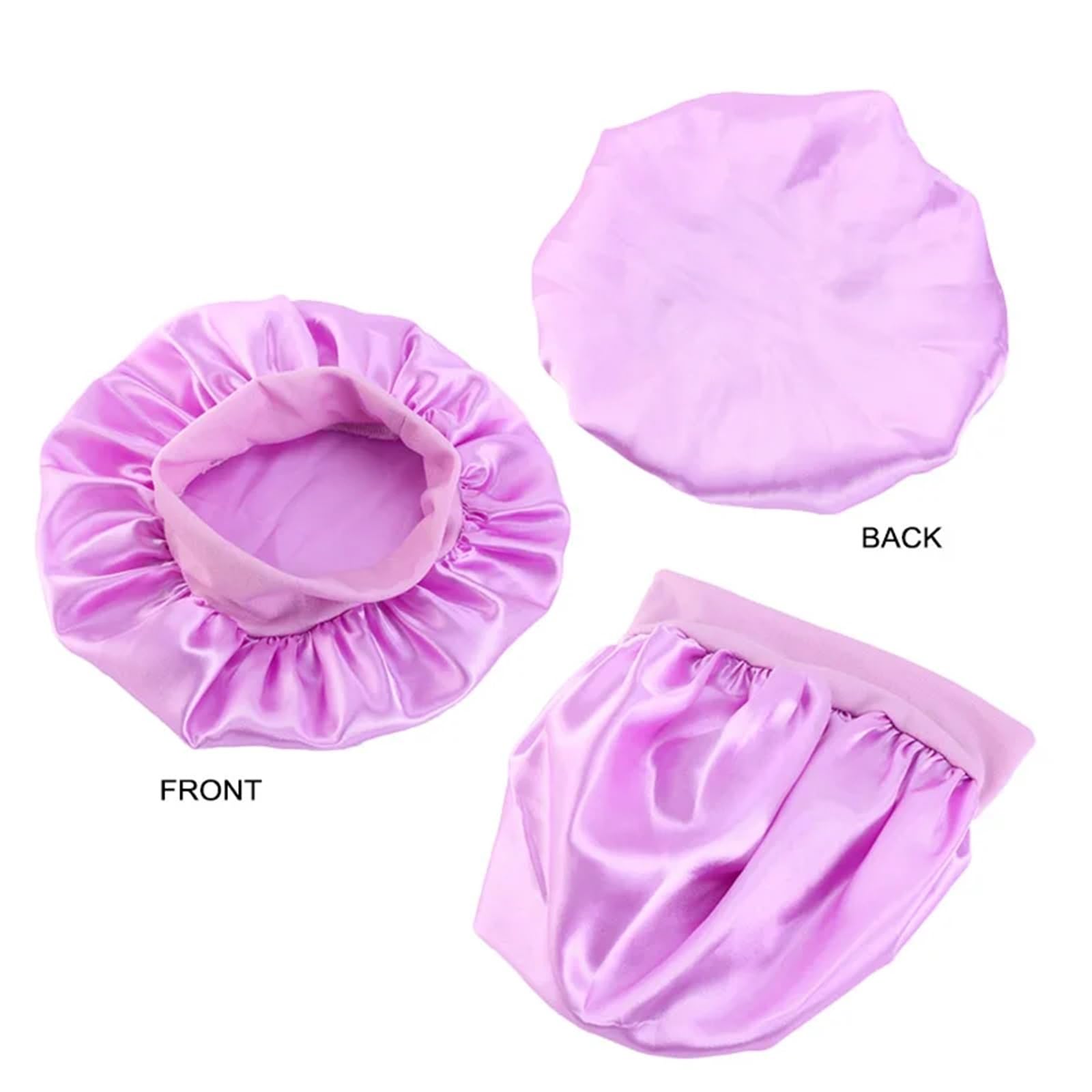 Cofano in Seta Berretto da Notte in Raso Fascia Larga Turbante Elastico Copricapo Cofano Cura dei Capelli Berretto Berretto da Notte Sciarpa Bandana per La Cura dei Capelli(Purple)