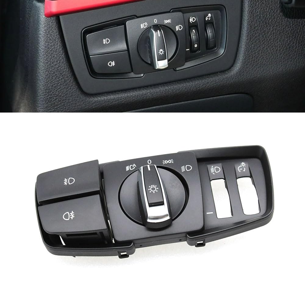 4PCS Headlight Control Switch Covers, Interior Head Lamp Control Button Cover Foglight Knob Button Frame Panel Replacement for BMW 1 2 3 4 Series F20 F21 F22 F23 F30 F34 F32 F36 (Model A)