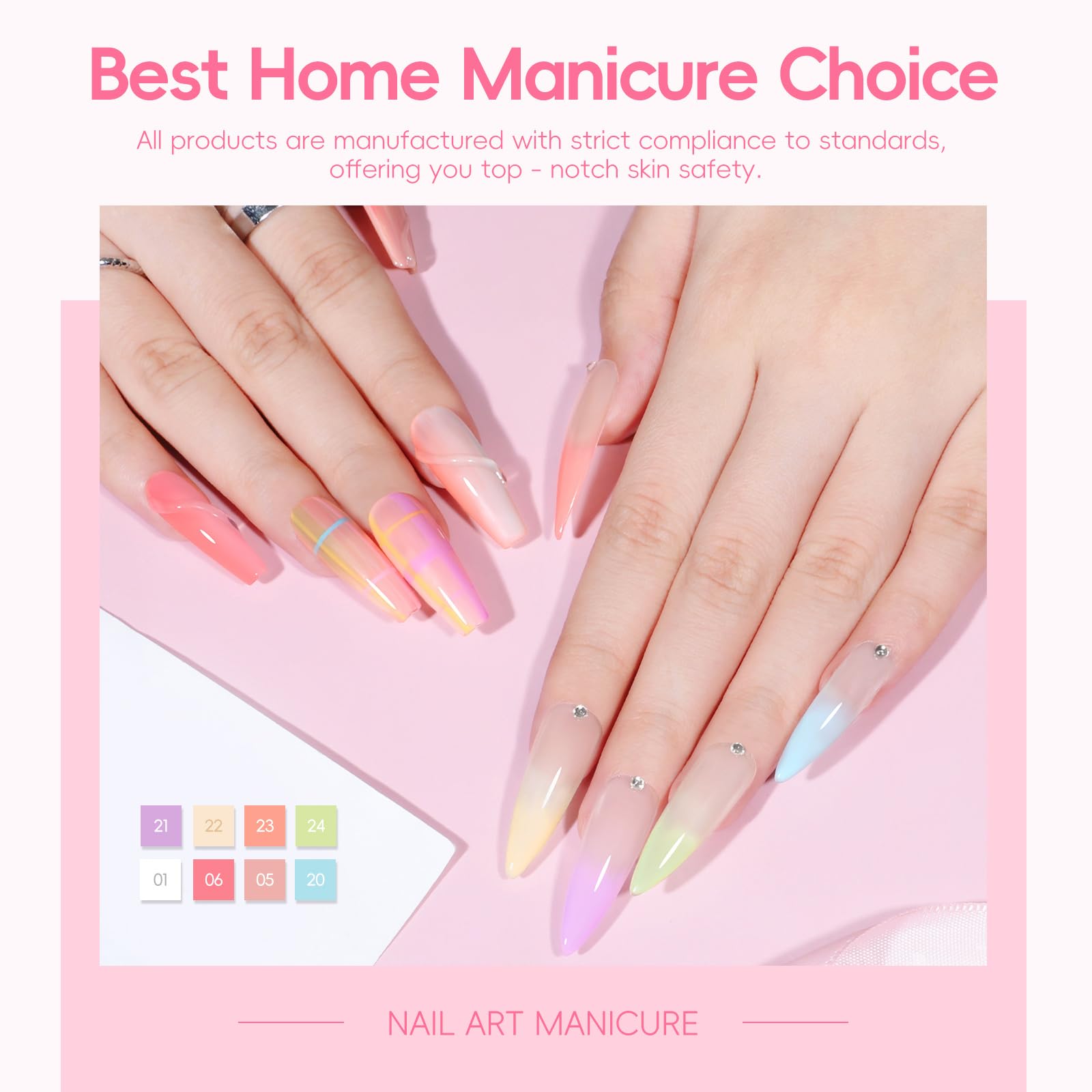 COSCELIA Jelly Gel Polish Set 25 Colors Translucent Ice Jelly Gel Nail Polish for Women All Seasons Red Green Brown Colors Nail Manicure Kit Salon DIY at Home Gifts for Women