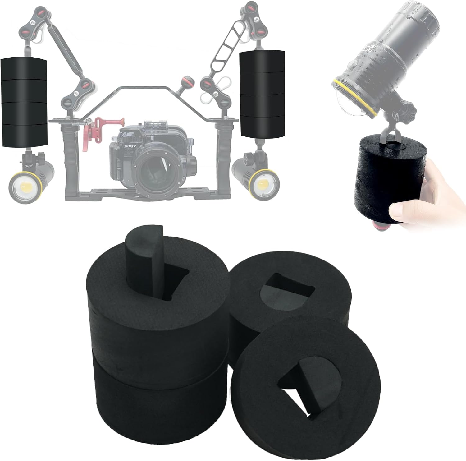 nitescuba FAXS Jumbo Float Kit Buoyancy Underwater Float for Ultralight/INON/Sea&Sea Arms/WEEFINE/MINIFOCUS Arms