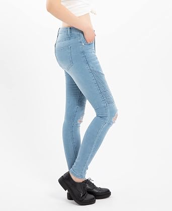 Lisskolo Women's Stretch Skinny Jeans Mid High Waist Slim Fit Pencil Leg Denim Casual Jeans Leggings