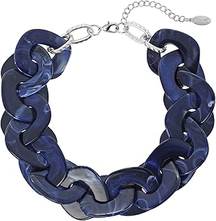 Statement Chunky Acrylic Cuban Choker Necklace Fashion Bib Collar Chain Necklace for Women(NK-10666)