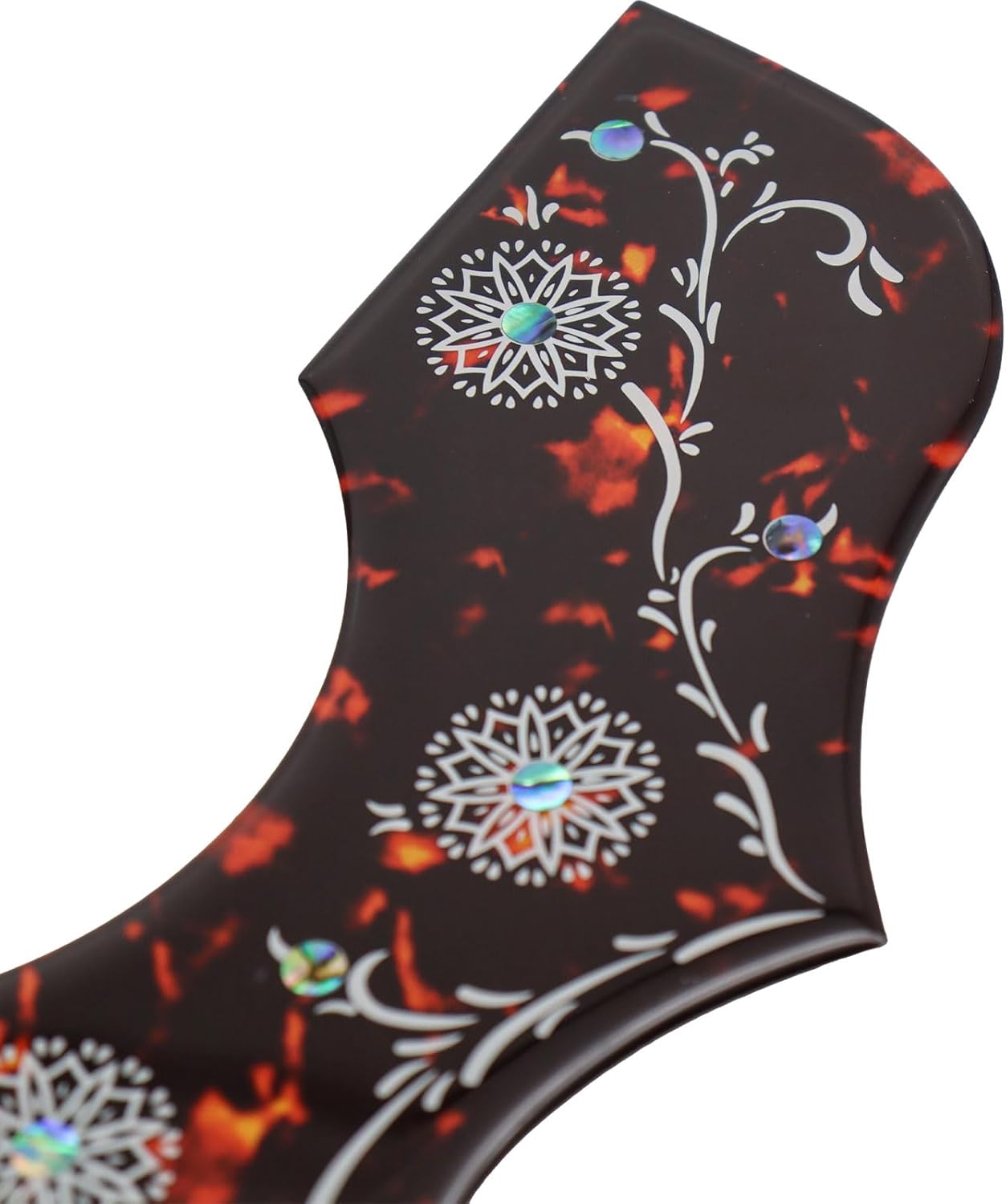 Acoustic Guitar Pickguard 2.4mm Super Scratch-Resistant Tortoise Red No Drill Required (Dark Tortoise)