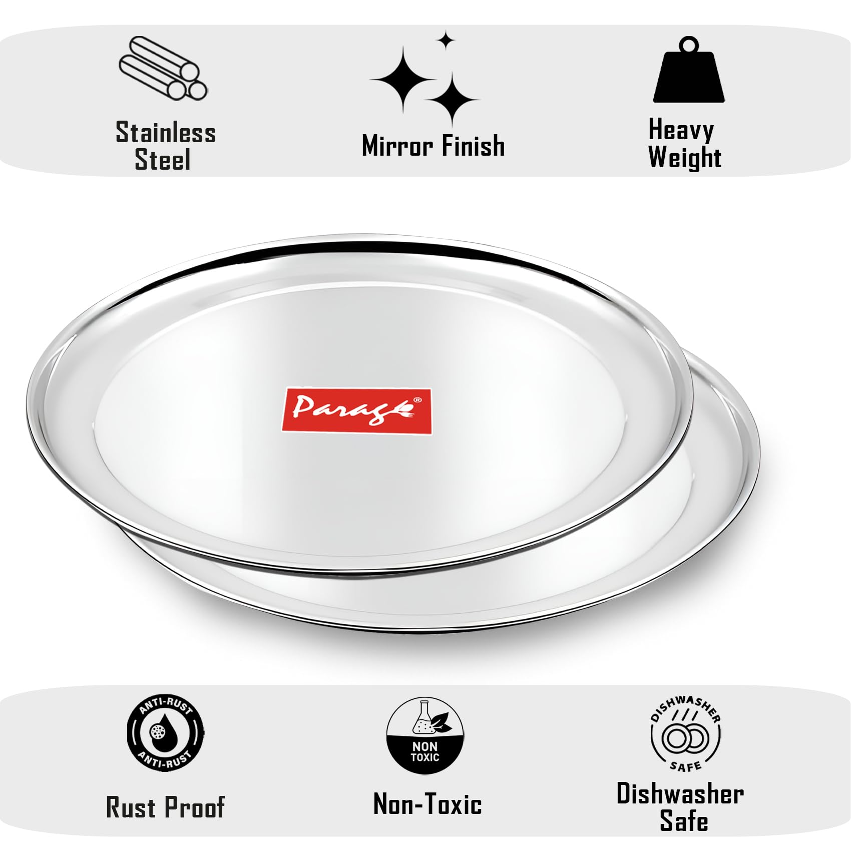 Parage Stainless Steel Plates - Set of 3 -6