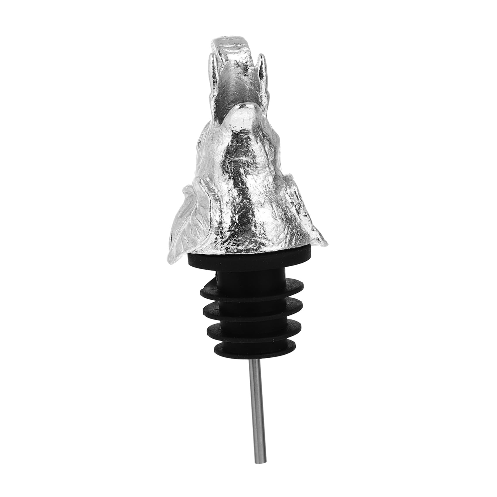 STOBAZA Elephant Head Shaped Wine Pourer and Bottle Stopper Creative Wine Caps for Home Parties Fun Beverage Bottle Stoppers Unique Animal Design Silver