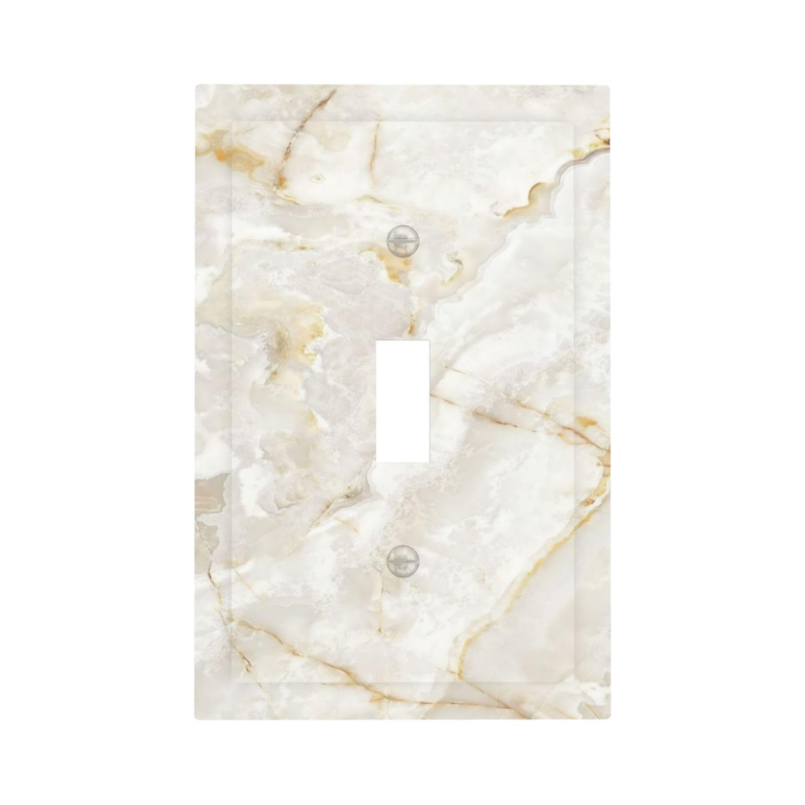 White Grey Marble Light Switch Cover - 2 Gang Double Rocker, Polycarbonate Decorative Wall Plate - View #11