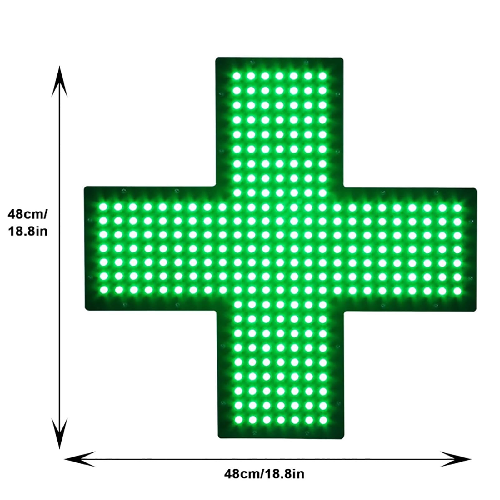 MObyat Lampada a Croce Medica a LED, Lampada per Interni a Forma di Croce per Farmacia con Funzione Pull-setch, 3 modalità di Funzionamento, Dimensioni: 480 x 480 x 25 mm, per farmacie