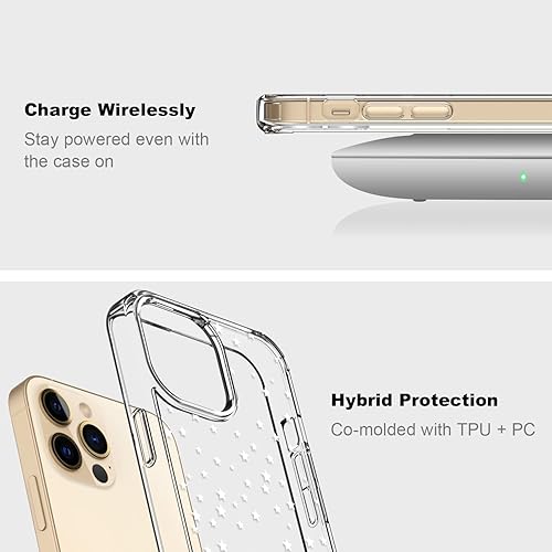 Miniatura 5 de ICEDIO Funda para iPhone 13 Pro Max con protector de pantalla, ajuste delgado, transparente, con diseños de moda para niñas y mujeres, funda