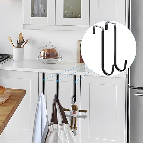 Vista 124 de FYY Ganchos para colgar sobre la puerta, paquete de 4 ganchos de goma para evitar arañazos, organizador resistente para sala de estar, baño
