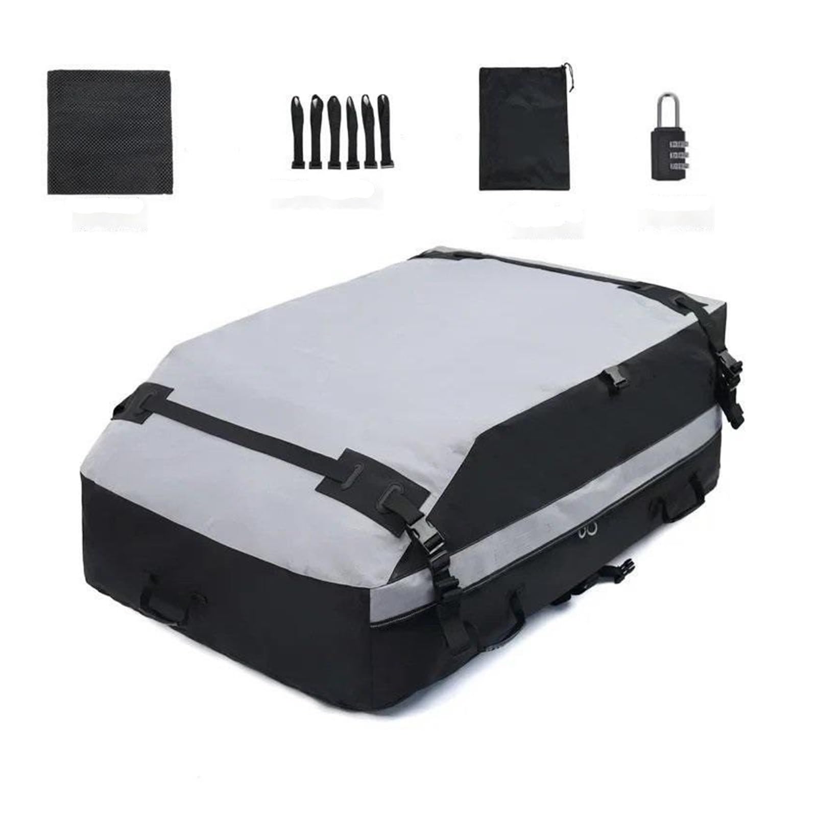 Caja de Techo para Coche Bolsa de Almacenamiento Bolsa de Viaje de Capacidad pequeña, Mediana y Grande, Impermeable, para Equipaje en el Techo del Coche, Protector Solar(19 Cubic - Gray)