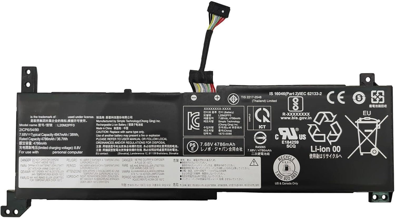 QINGYUX L20M3PF0 L20C2PF0 L20C3PF0 L20C3PF0 L20L2PF0 L20B2PF0 L20M2PF0 L20M2PF8 Laptop Battery Compatible with Lenovo IdeaPad 3-14ITL6 3-15ITL6 3-17ITL6 S14 V14 V15 V17 G2-ITL G3-IAP K14 Series