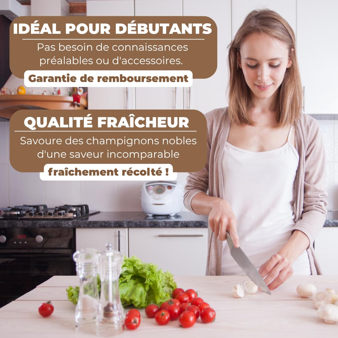 Hawlik Kit Champignons de Paris - Lot de 2 Cultures - Blancs et Bruns