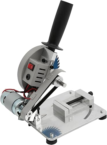 Miniatura 4 de Mini sierra de mesa, Cortador de plástico de madera de metal de 96W 110V, Sierra de mesa pequeña portátil, Máquina de sierra de corte manual de