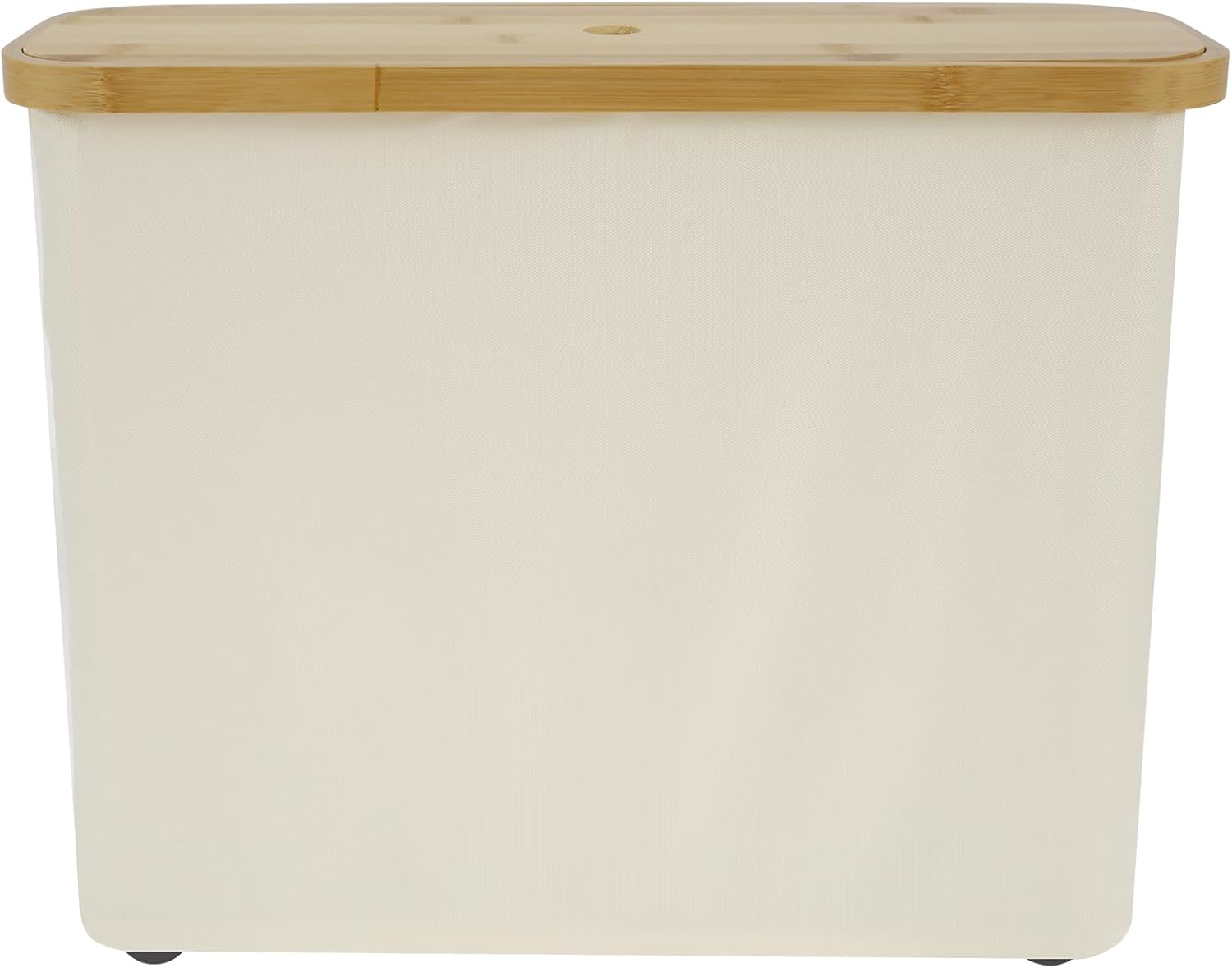 UKQRRTC Rustic Toilet Paper Basket, Large Capacity (45x15x35cm), Foldable, Wooden Lid, Oxford Cloth + Wood, Beige