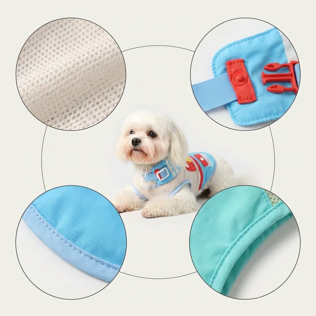 Vêtement Rafraîchissant Chien, Style 1 | Tissu respirant, résistant aux éclaboussures, doublure fraîche, gilet, protection 50+, pour le confort, pour animaux