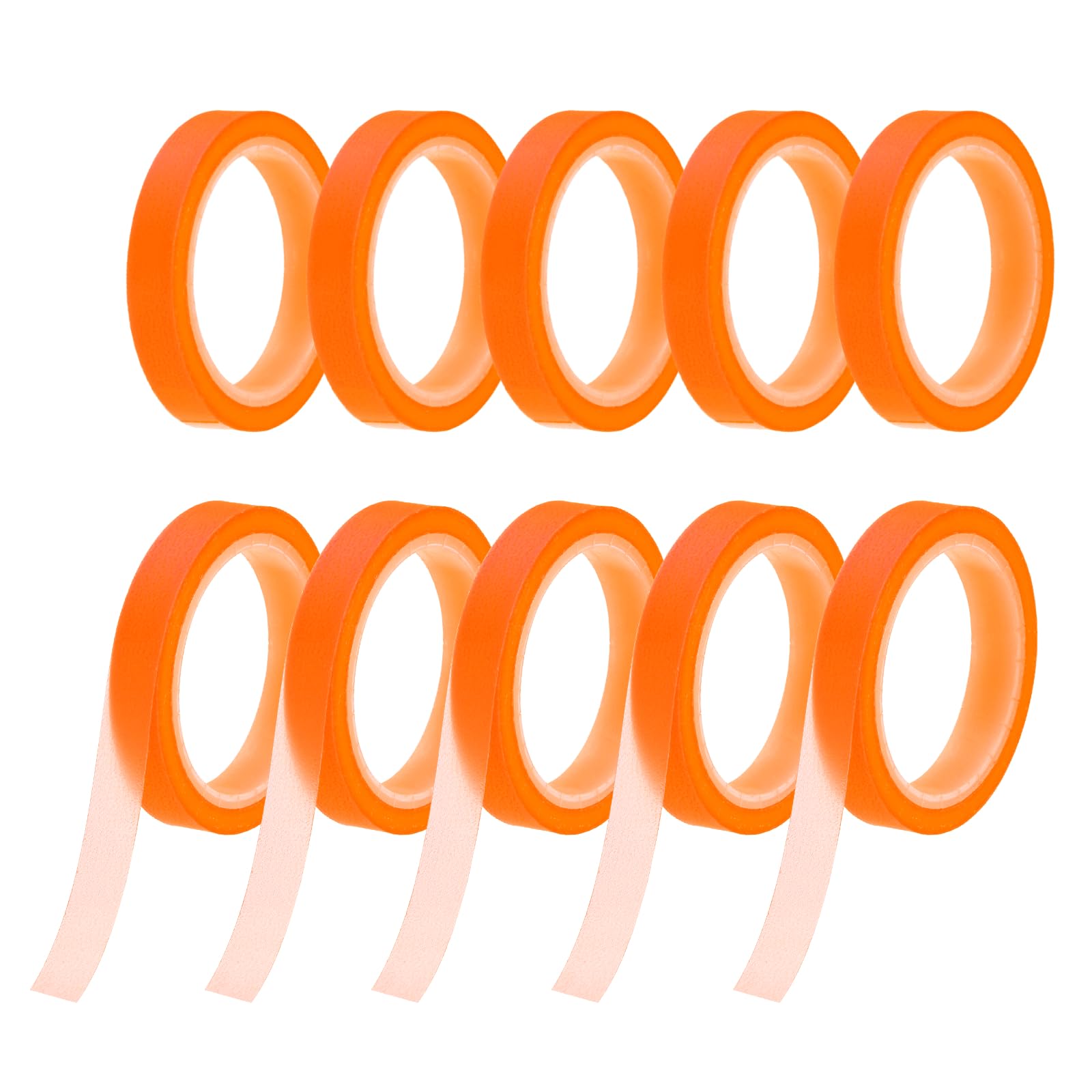 PATIKIL 10Rolls Highlighter Tapes, 5M x 6mm Transparent Marking Sticker Removable Clear Color Tapes Office Class Supplies for Teacher Book Reading Home Fluorescent Orange