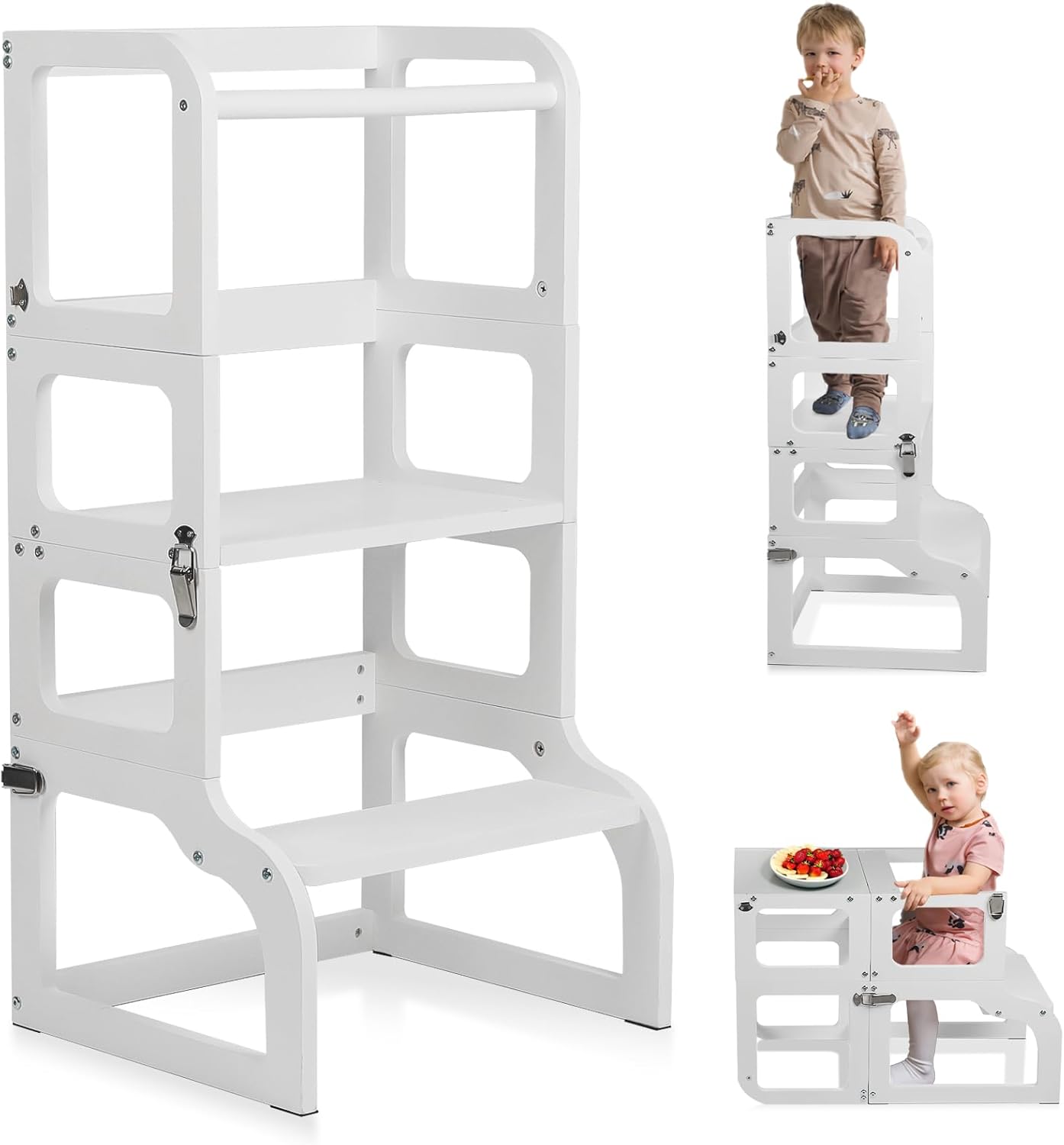 Toddler Kitchen Stool Helper Foldable, Kids Step Stools, Toddlers Standing Tower, Toddler Kitchens Tower, Toddlers Stool for Bathroom, Kitchen Stools for Babies 1-3 Year Old Boys, Girls