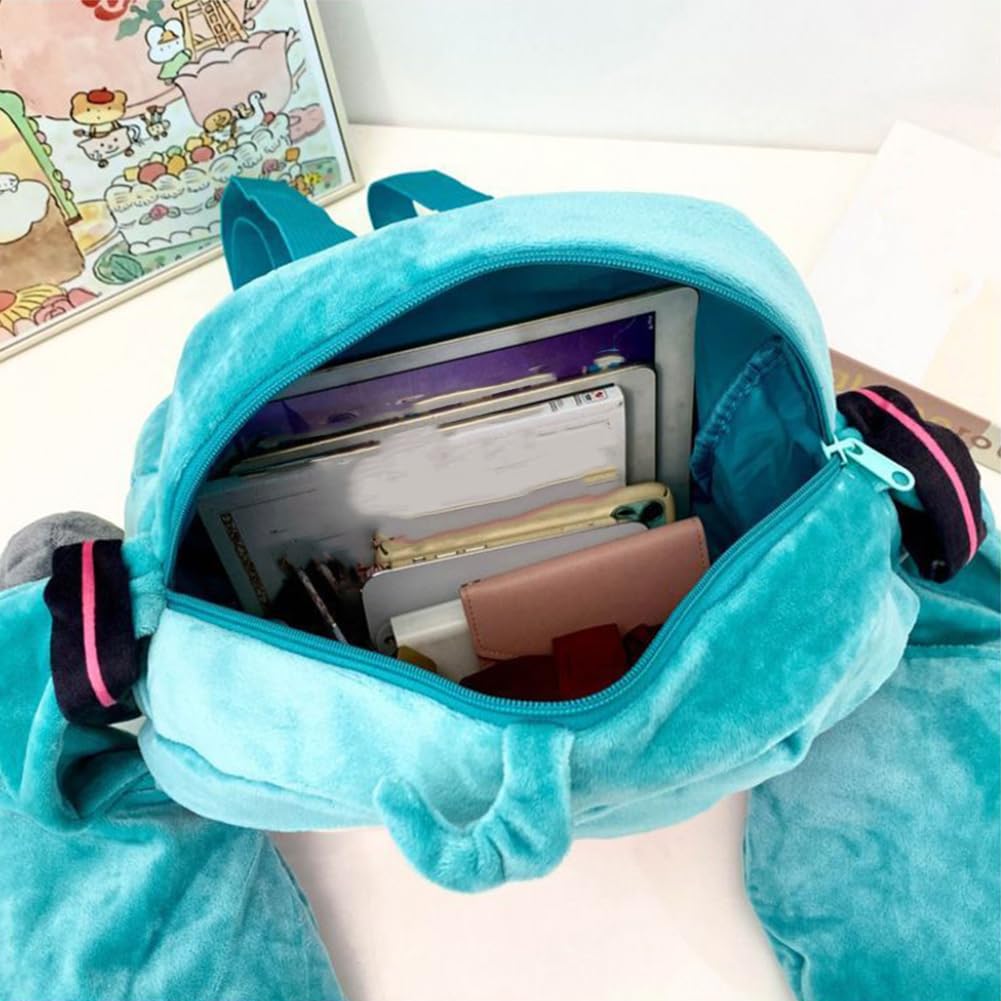 Zhongkaihua Miku - Zaino in peluche a tema anime, 46 x 32 cm, per cosplay, badge, fan, collezionisti, uso quotidiano, regalo di compleanno