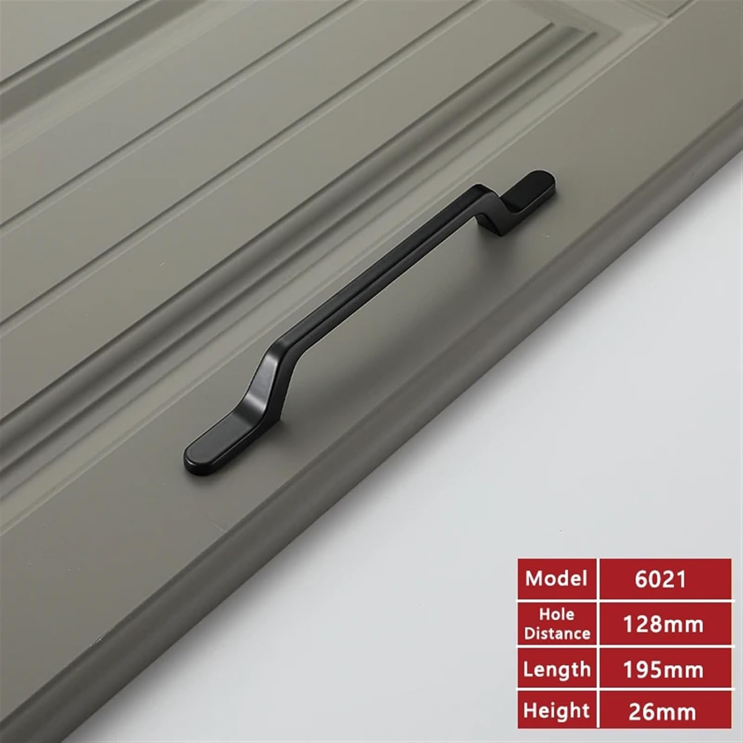 Kitchen Cabinet Storage Handle Black Gold Dressers Drawer Pulls and Knobs Furniture Wardrobe Cupboard Door Handles Hardware 2Pcs(6021-128mm Black)