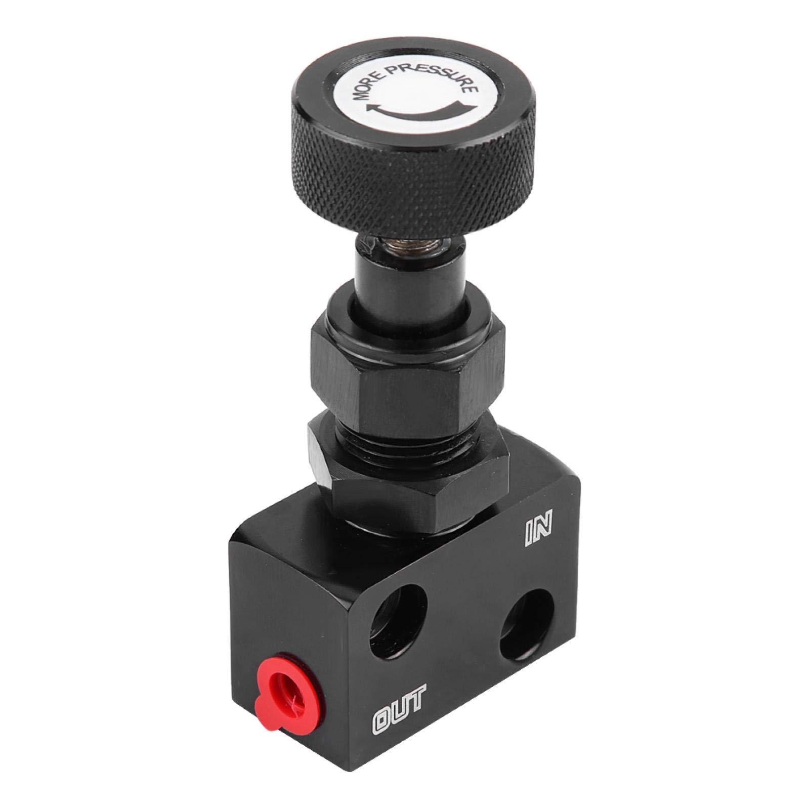 Valve de frein, valve de dosage de frein, valve de dosage de frein Régulateur de pression de valve d'arrêt de frein de sport automobile universel(Le noir)