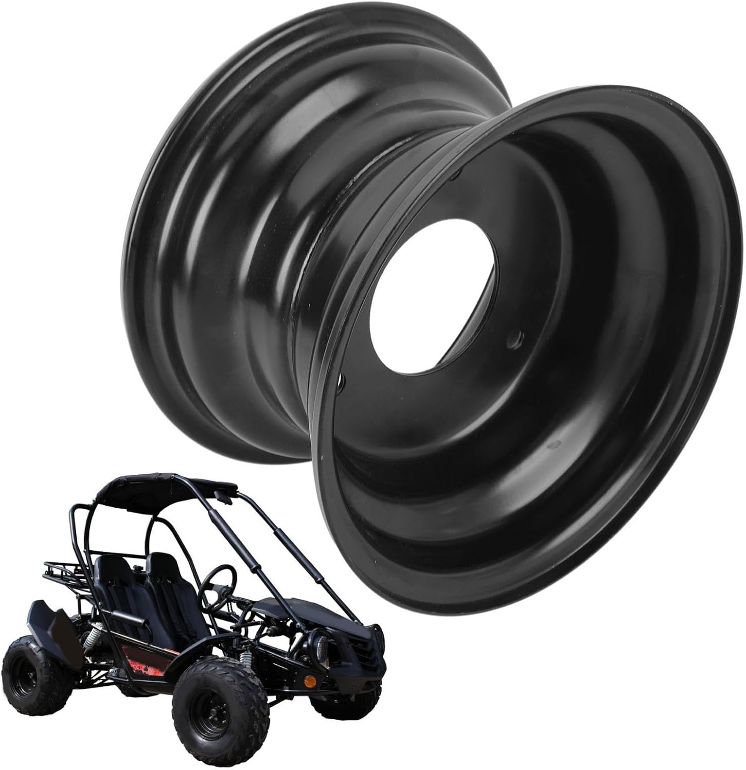 6 Go Kart Wheel Rim, 145/70-6 3 Holes Wheel Rim Replacement for Most 6 Inch Wheel Hubs from Go Kart ATV Quad Dirt Bike Ride on Mower