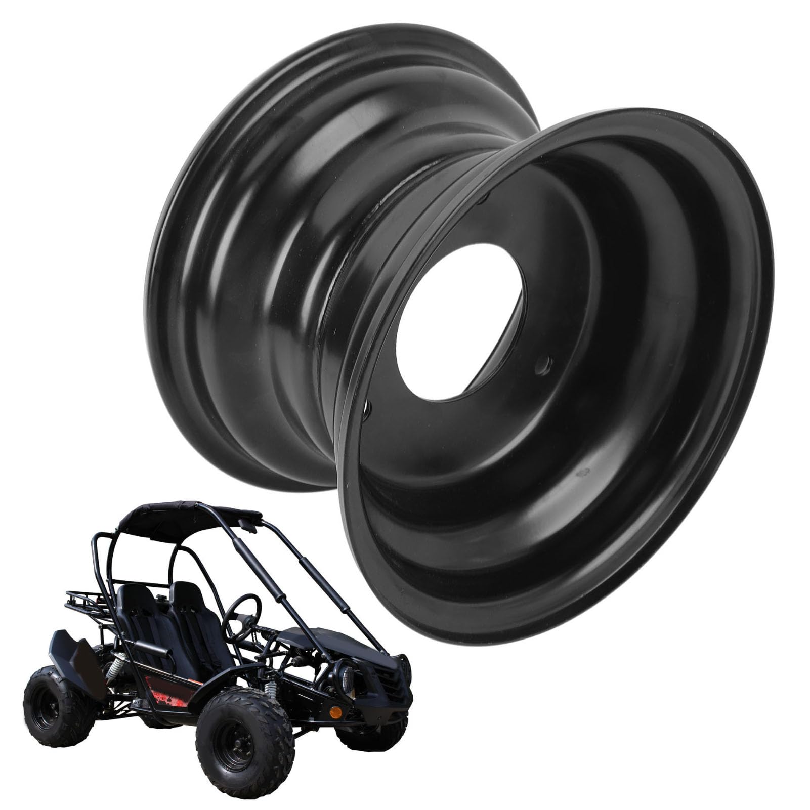 Jantes à 3 trous, jantes de karting en alliage d'aluminium de 6 pouces à 3 trous, traction améliorée, look élégant pour VTT, quads, motos tout-terrain et tondeuses, installation facile, adaptées à