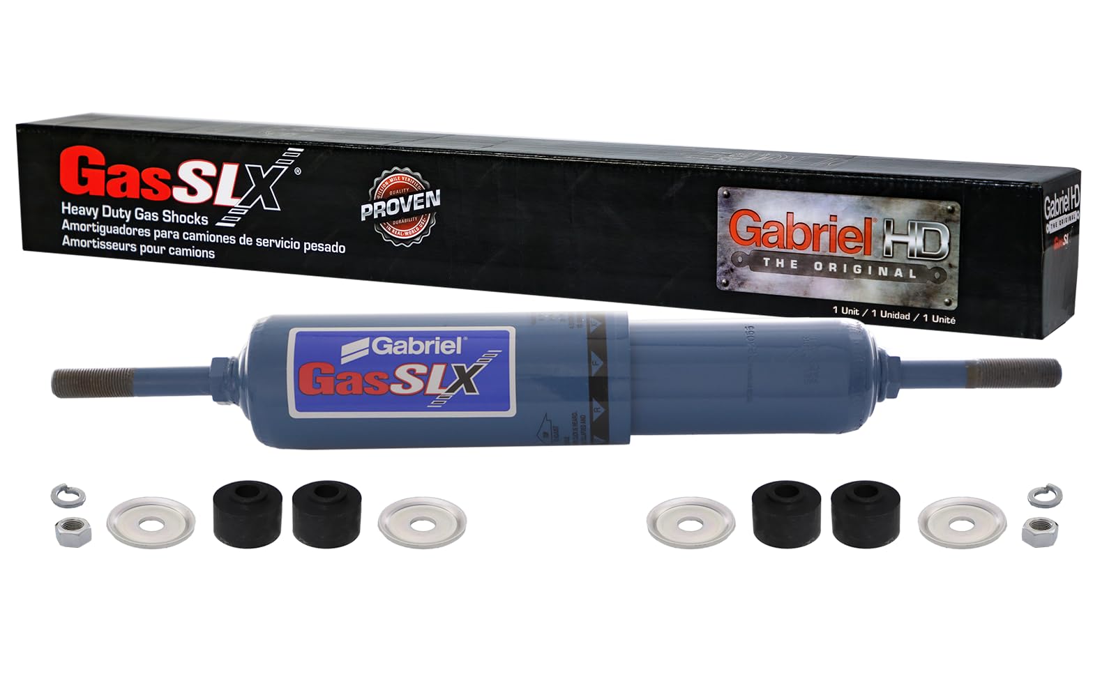 Gabriel 89418 GasSLX Adjustable HD Shocks Fits International Series 4000 &amp; 7000 Short Conventional Medium &amp; Tractor; Volvo WCA WG &amp; WIA Series Models