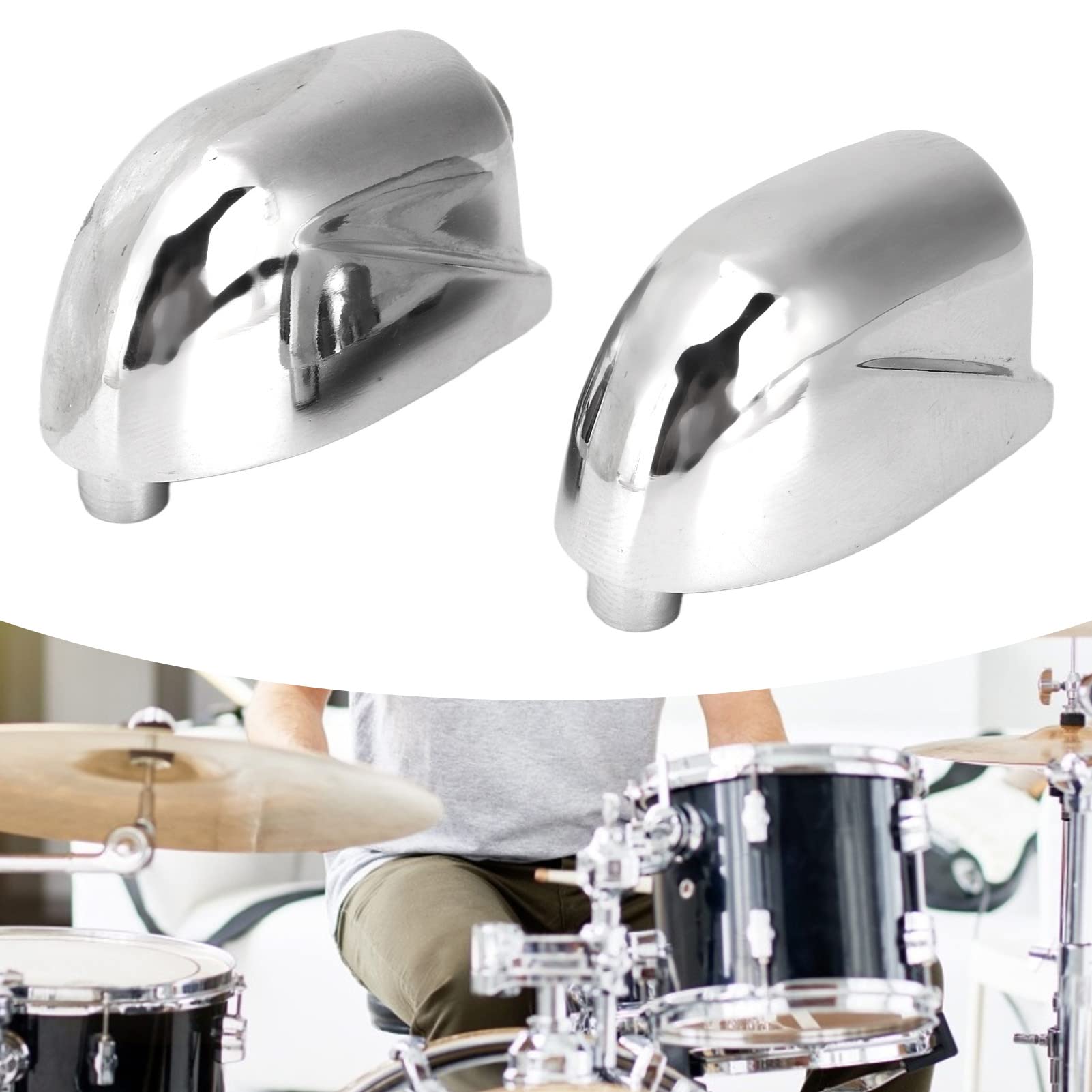 Drum Lug, 2Pcs Reliable Snare Drum Ear Metal Drum Lug Claw Hook Ear Drum Accessories Replacement (Silver) - Image 4