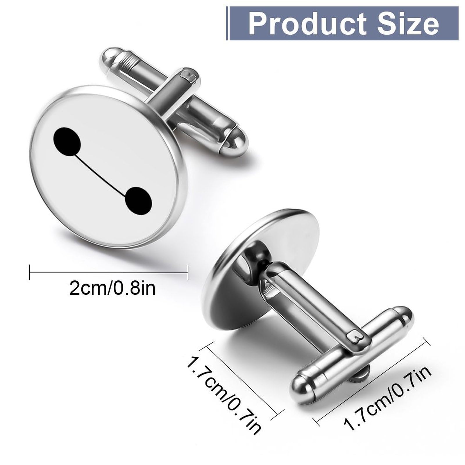 Amazon.co.jp: カフス 2点セット ベイマックス 直径1.7/2.0cm ラウンド