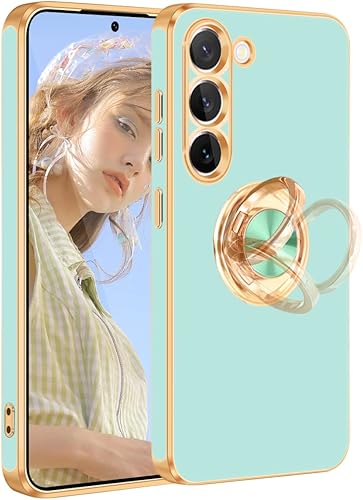 Miniatura 1 de Fingic Funda para Samsung Galaxy S23 Plus, Galaxy S23 Plus con soporte de anillo de 360 para mujeres y niñas, soporte magnético delgado, soporte