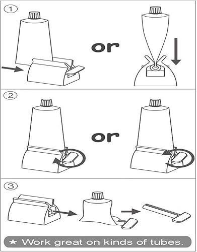 Miniatura 3 de XYKEEY Exprimidor de tubo de pasta de dientes juego de 2 rodillos exprimidores de pasta de dientes soporte de asiento de tubo de pasta de dientes de