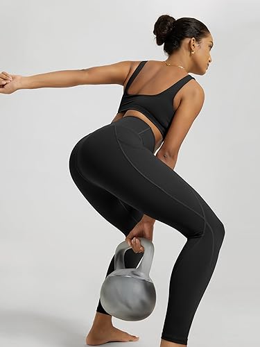 Miniatura 4 de ODODOS - Leggings de yoga de cintura alta para mujer con bolsillos, pantalones de yoga deportivos con control de abdomen, no se transparentan, para