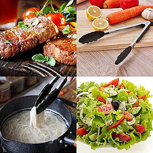 Pinza da Cucina 1pc Pinza per Grigliare Acciaio Inossidabile Silicone Cottura alla griglia Barbecue Insalata Antiaderente Torta da Portata Clip